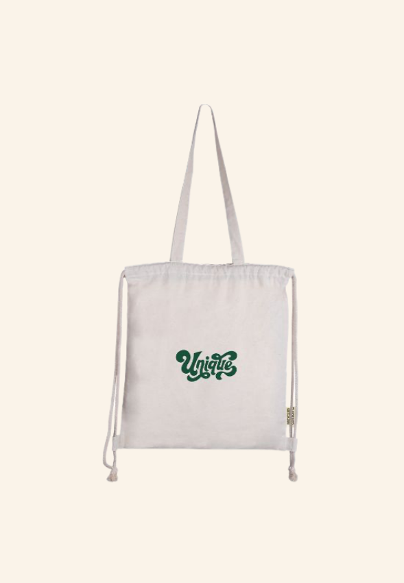 Sac à dos à cordes en coton recyclé 37x41cm Calivor