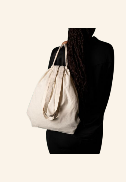 Sac à dos à cordes en coton recyclé 37x41cm Calivor