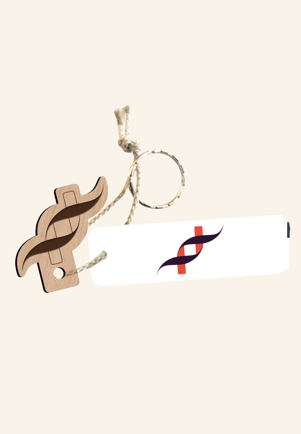 Porte-clés Sésame sur mesure avec anneau et lien