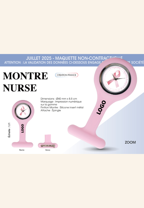 Montre Infirmière Octobre Rose