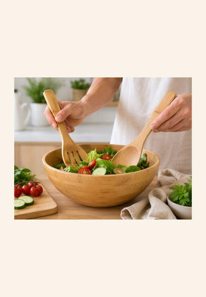 Set de couverts à salade en bambou Victorine
