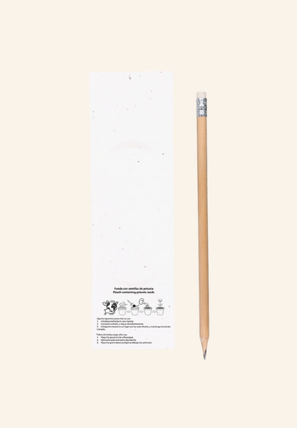 crayon dans un étui en papier avec graine Lorvane