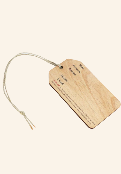 Étiquette de bagage en bois Utopia