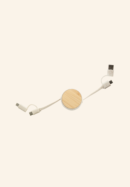 Câble de charge USB en bambou et paille de blé Arthur