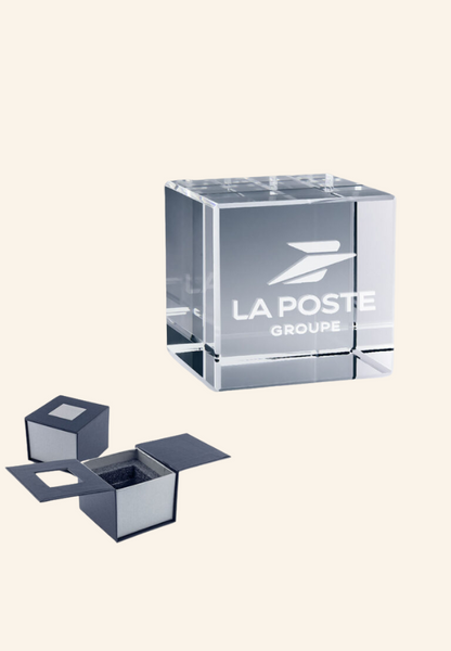 Trophée Cube en Verre à Personnaliser 4 cm Thémir