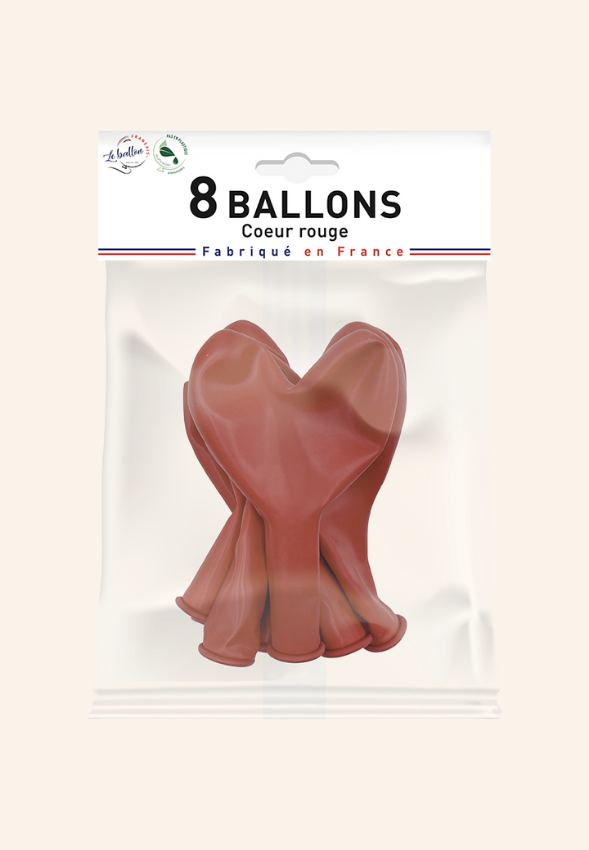 Ballons en forme de coeur en latex naturel Céloré