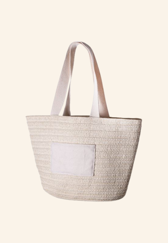 Sac de plage en coton et papier paille 365g Calivie