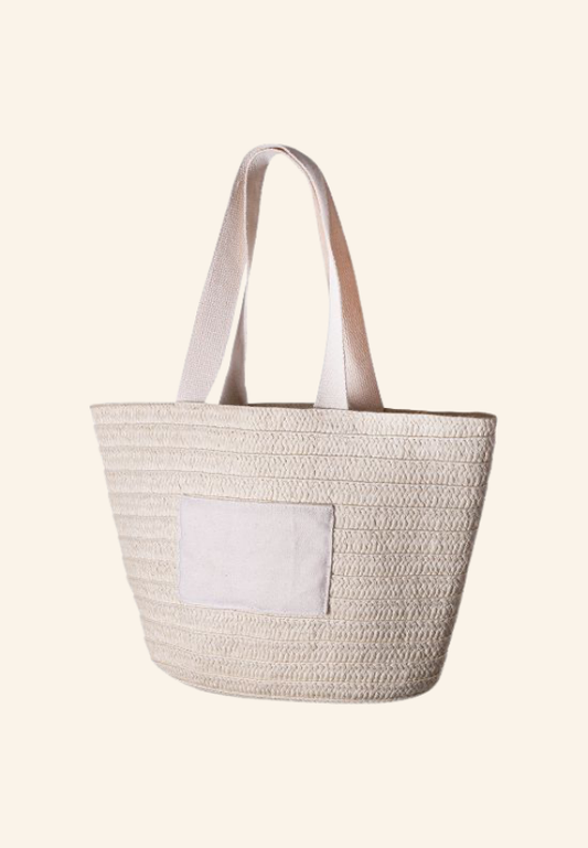 Sac de plage en coton et papier paille 365g Calivie