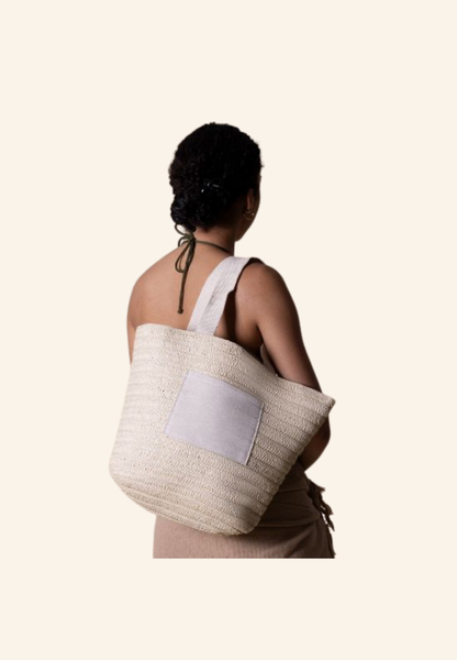 Sac de plage en coton et papier paille 365g Calivie