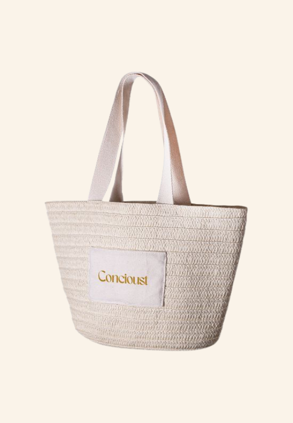 Sac de plage en coton et papier paille 365g Calivie