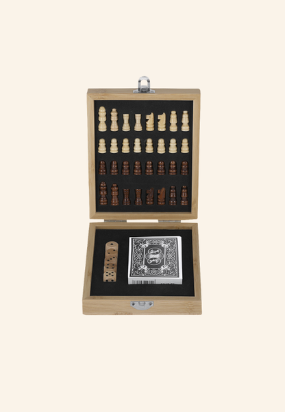 Coffret jeux 3-en-1 en bambou Alaric