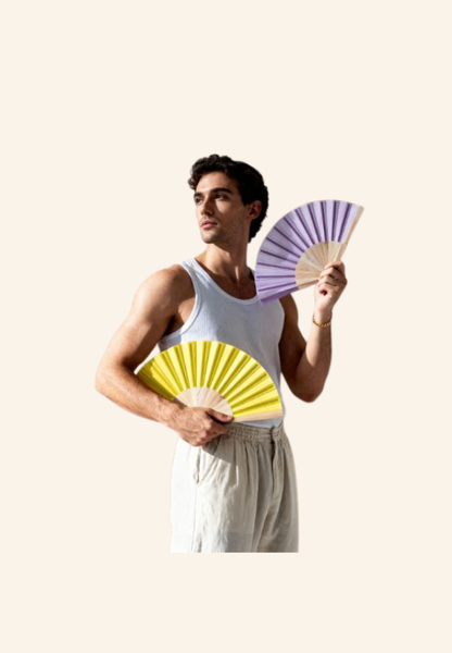 Éventail en bois naturel 23cm Marjane