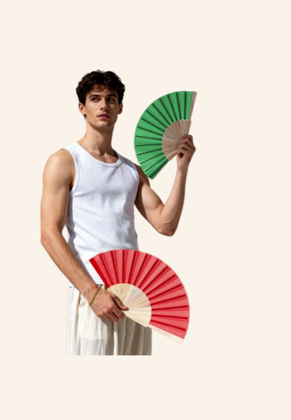 Éventail en bois naturel 23cm Marjane