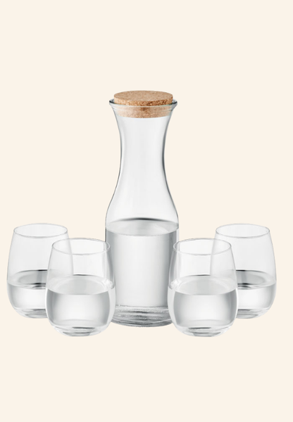 Coffret carafe et verres recyclés Alvéria