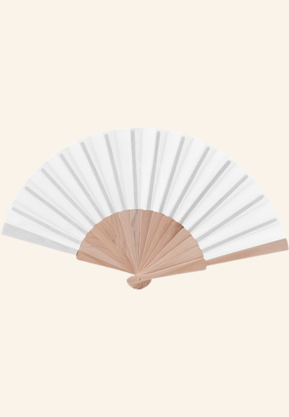 Éventail en bois naturel 23cm Marjane