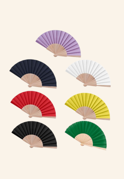 Éventail en bois naturel 23cm Marjane