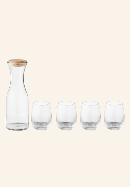 Coffret carafe et verres recyclés Alvéria