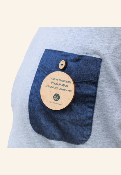 Badge rond en bois 50mm Morvane