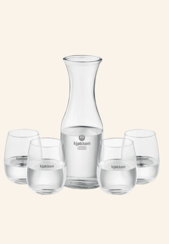 Coffret carafe et verres recyclés Alvéria