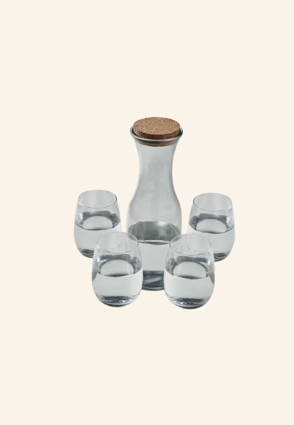 Coffret carafe et verres recyclés Alvéria