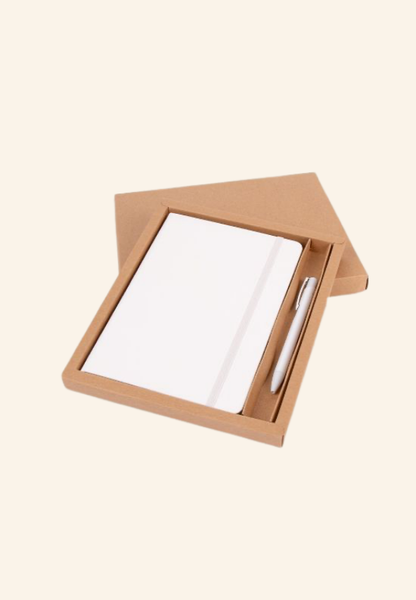 Coffret carnet A5 et stylo recyclé Solvine