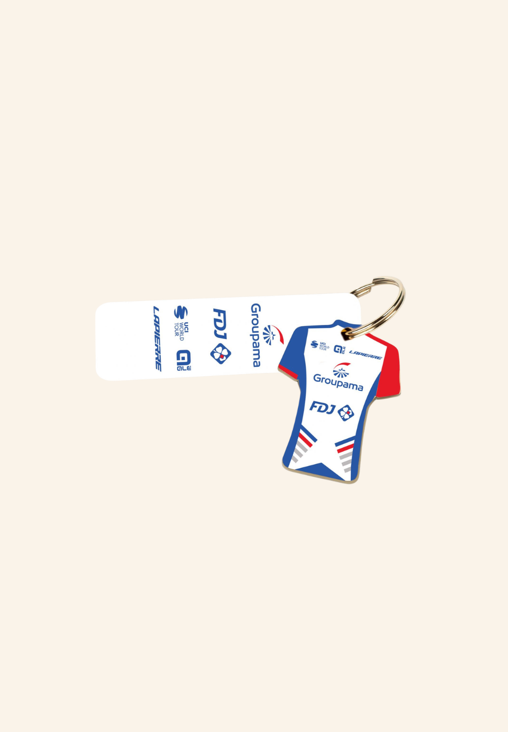Porte-clés maillot en hêtre avec anneau direct Philomène
