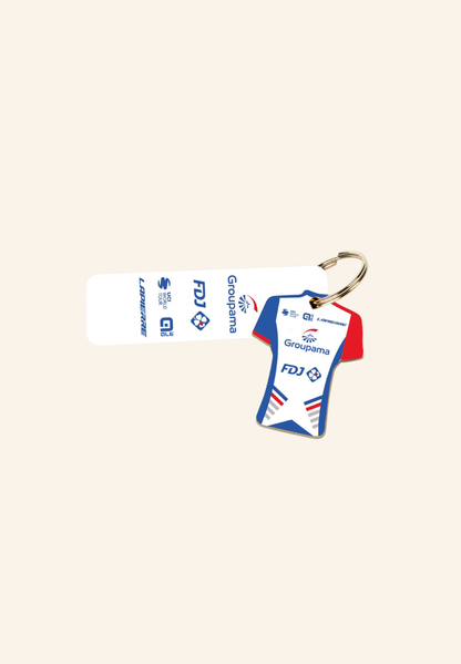 Porte-clés maillot en hêtre avec anneau direct Philomène