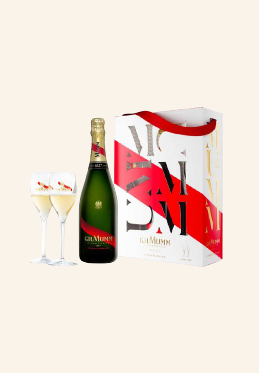 Coffret Mumm Cordon Rouge 75 cl + 2 flûtes