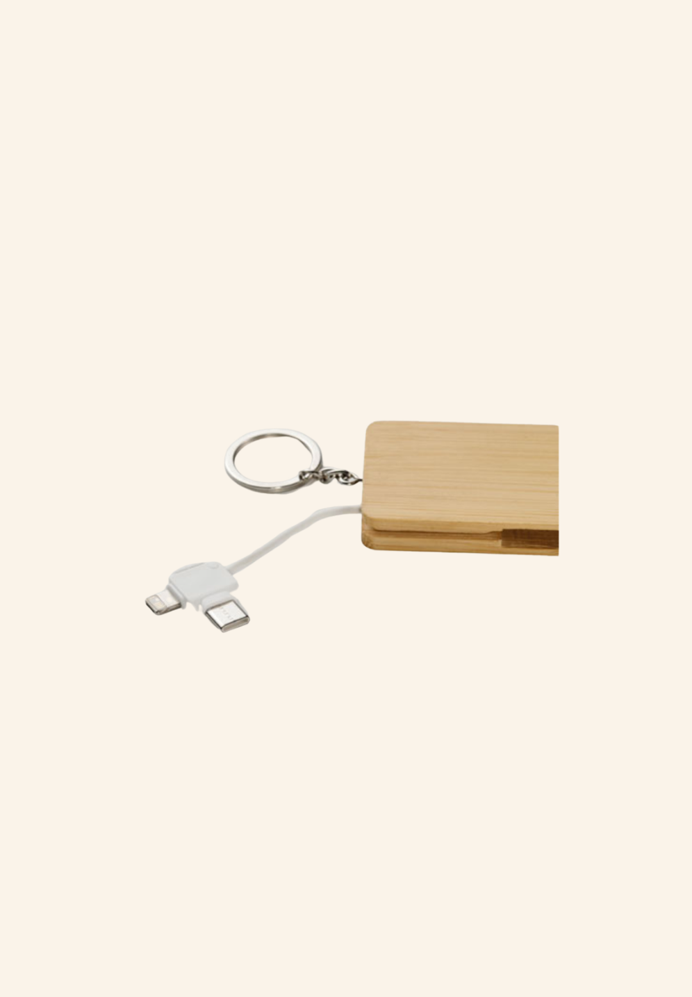 Câble de Charge Porte-clés en Bambou