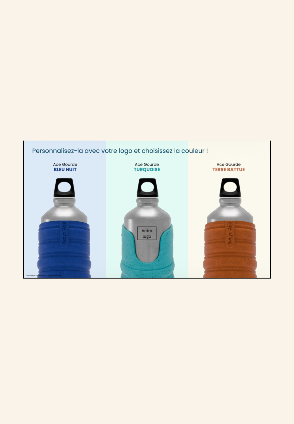 Gourde en aluminium et Balles recyclées ACE