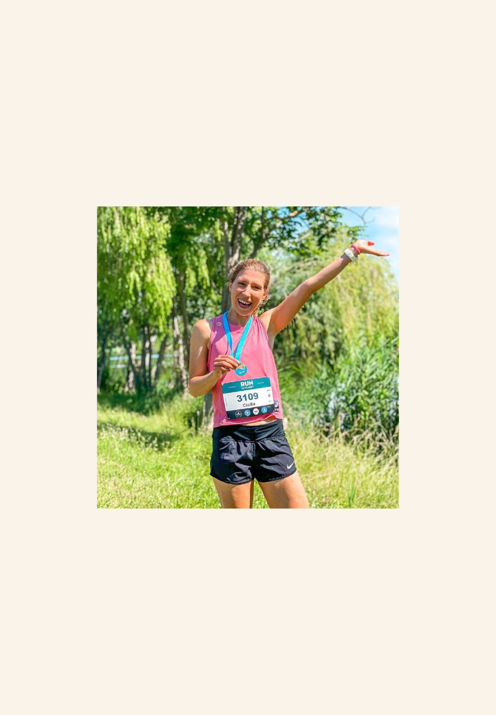 Médaille en hêtre avec ruban Vivien