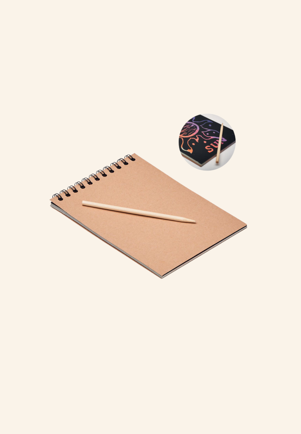 Cahier à gratter en kraft Alaric