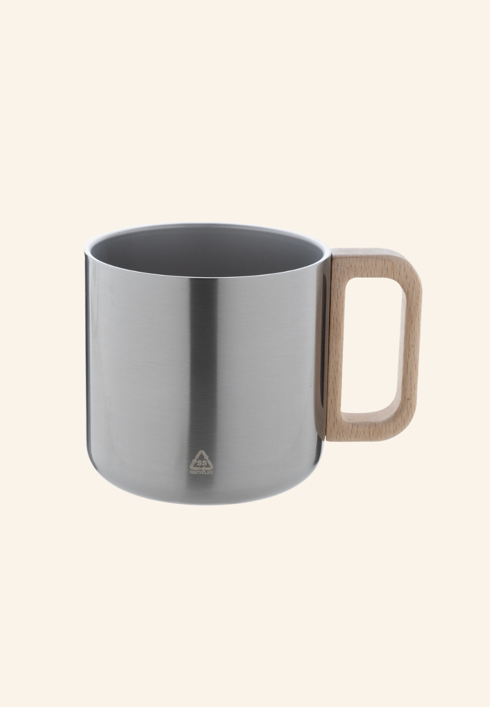 Mug thermos 350 ml acier inoxydable recyclé et bois Augustin