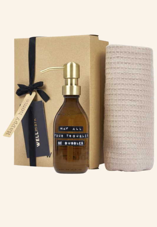 Coffret bien-être savon et serviette en coton Hélanie