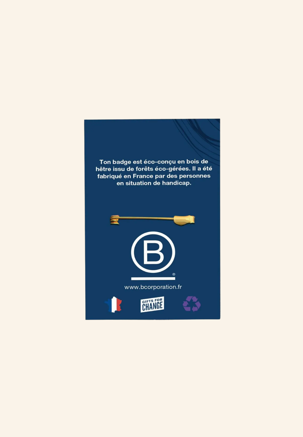 Badge en bois sur mesure broche NOÉ