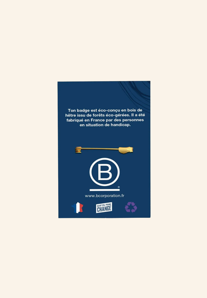 Badge en bois sur mesure broche NOÉ