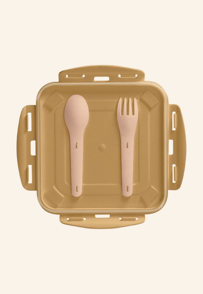 BOITE REPAS 1.2 L AVEC COUVERCLE, CUILLERE ET FOURCHETTE