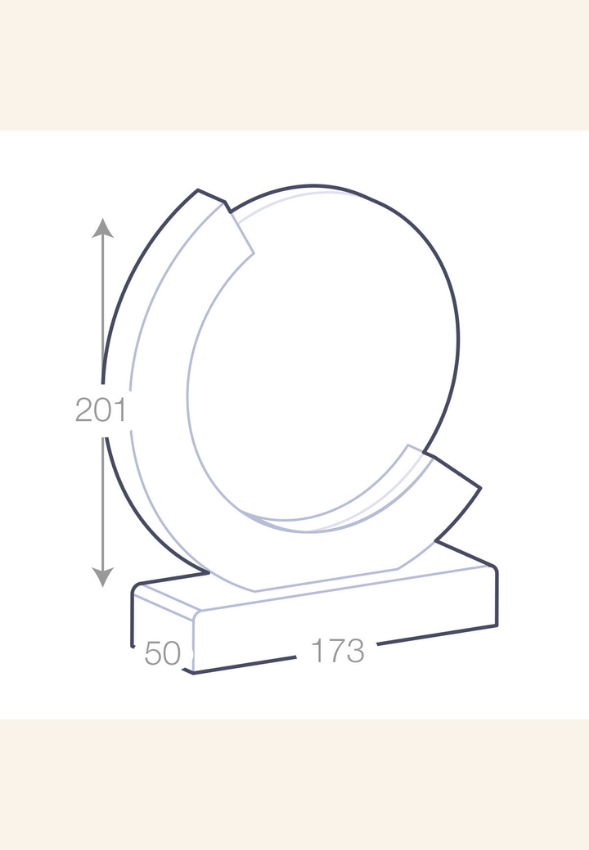 Trophée bi-matière en bois et verre sur socle Ardélis