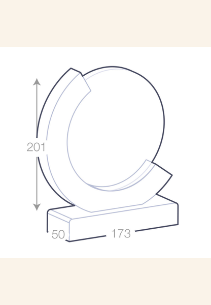 Trophée bi-matière en bois et verre sur socle Ardélis