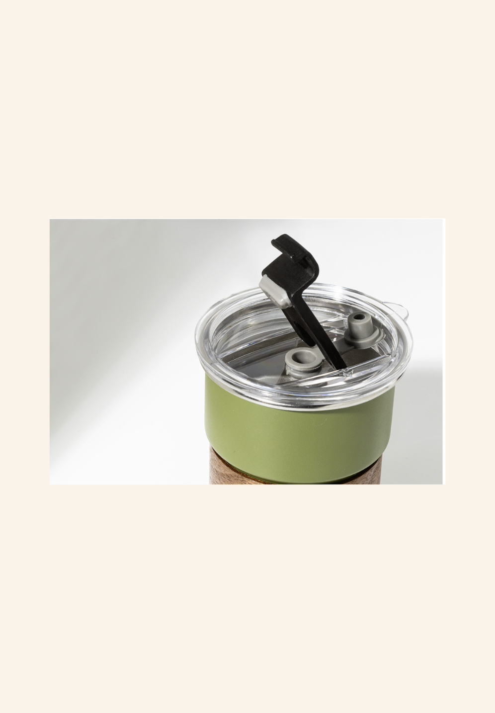 Mug thermos de voyage 260 ml acier inoxydable recyclé, bois de noyer et plastique Clément