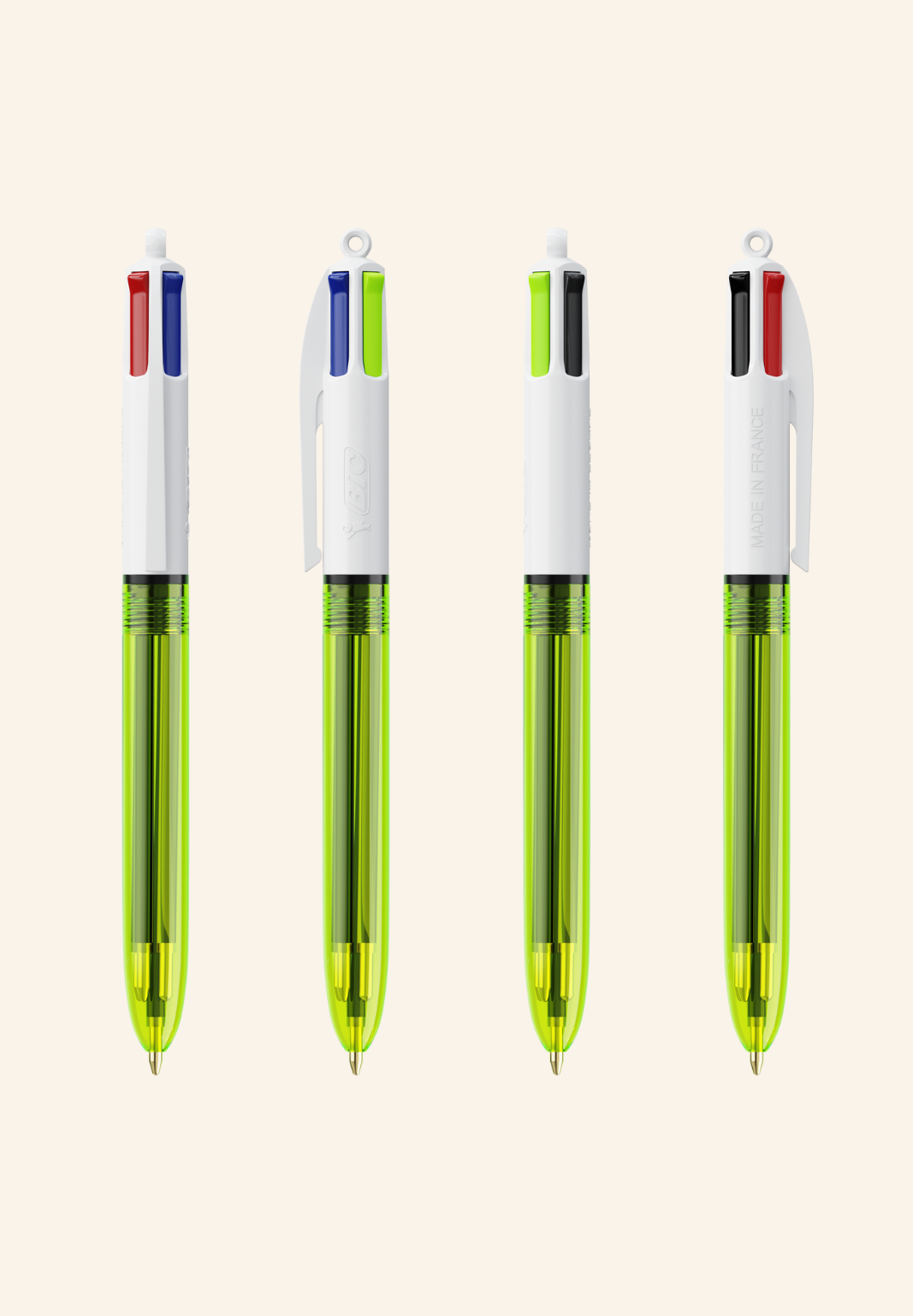 Lot 4 Stylos Plume Plumix Néon - Corps Plastique Couleurs Aléatoires + 1 Index Adhésif | Pour Calligraphie, Débutants