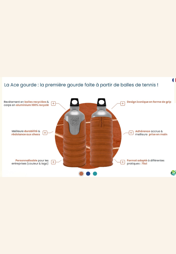 Gourde en aluminium et Balles recyclées ACE