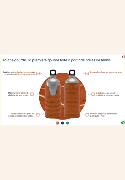 Gourde en aluminium et Balles recyclées ACE