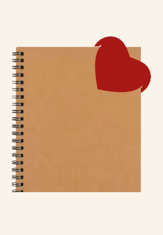 MARQUE PAGE COEUR en chutes de cuir et latex naturel certifié himra