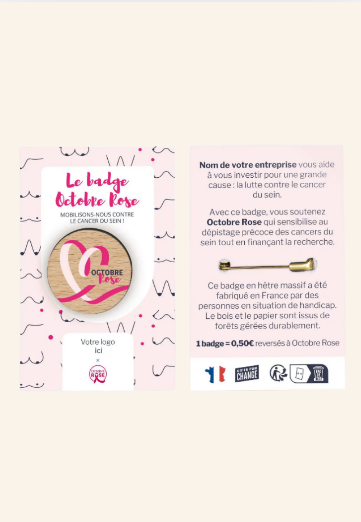 Badge rond Octobre Rose