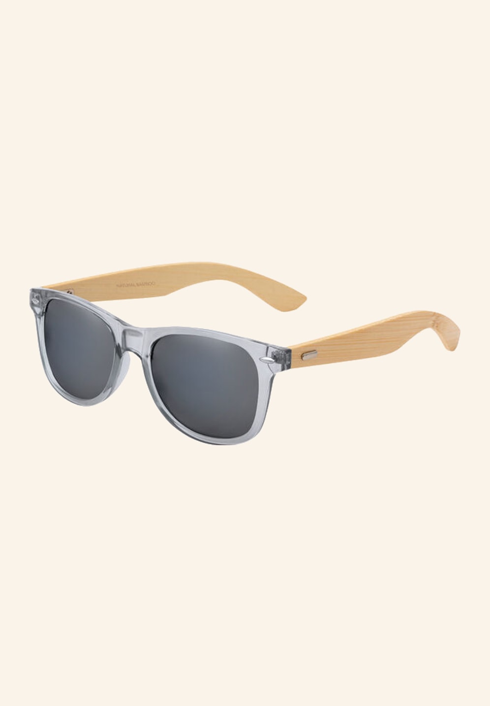 Lunettes de soleil à monture transparente et branches en bambou