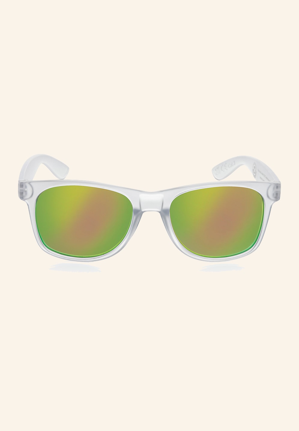 Lunettes de soleil blanches vues de trois quarts