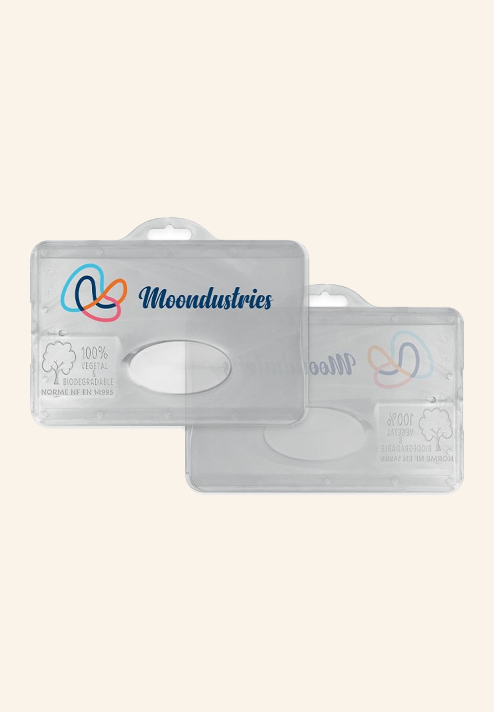 Porte-badge translucide avec un badge inséré