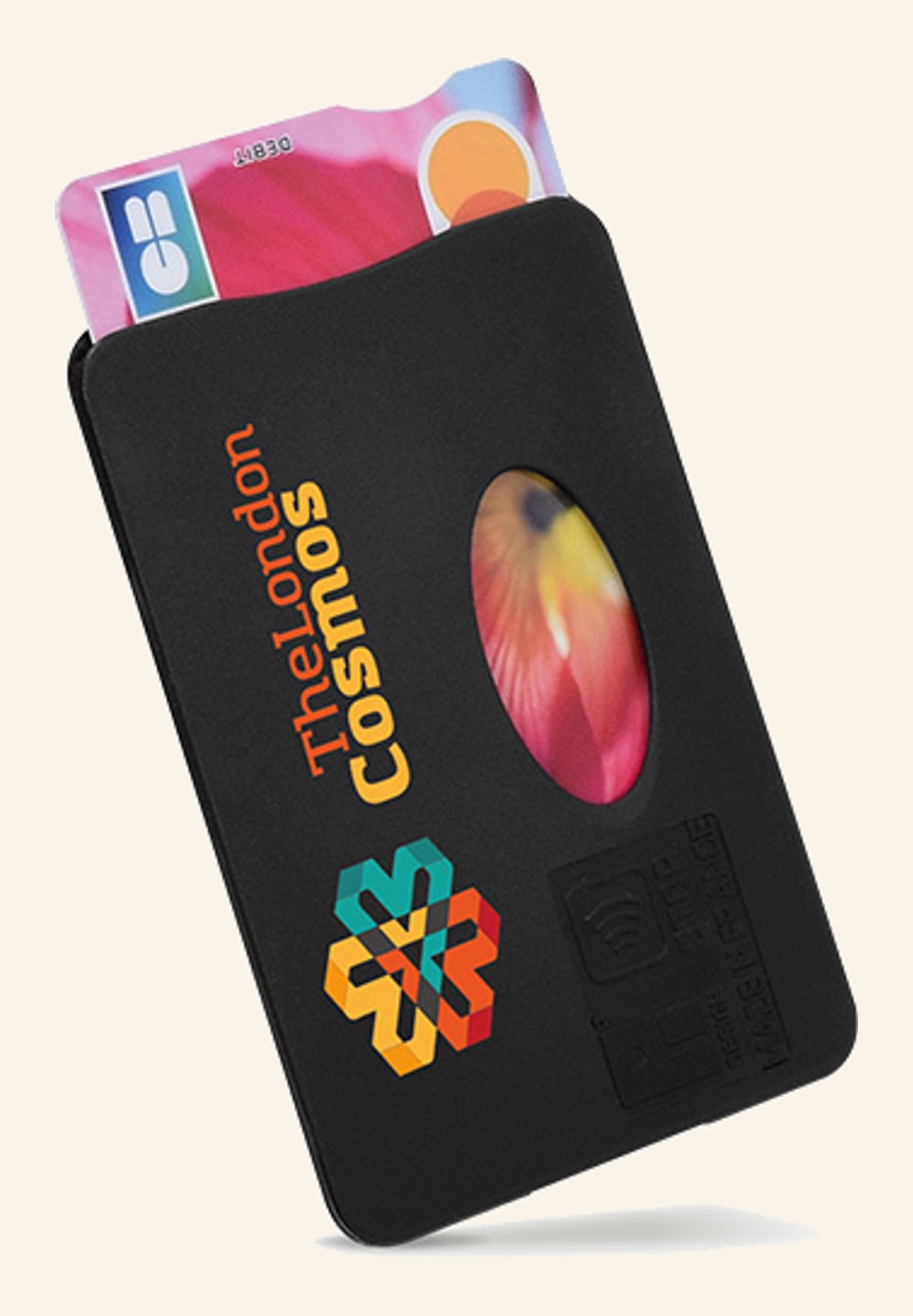 Protège carte noir rABS, zone de marquage pour logo d'entreprise