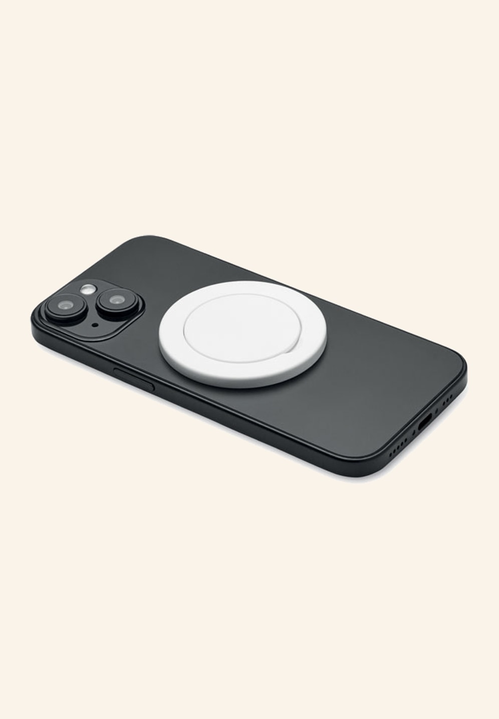 Support de téléphone magnétique blanc vu de dos